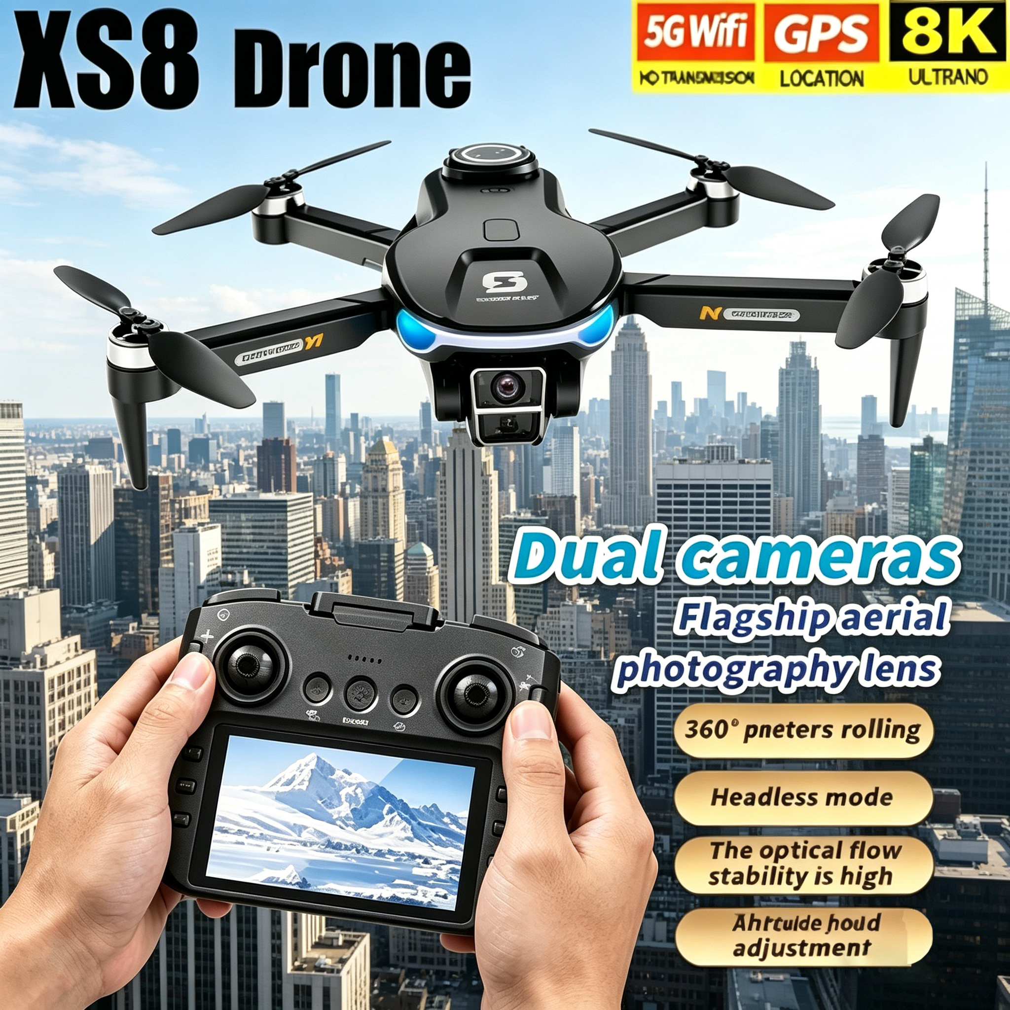 HD 8K Professional GPS Drone w - Drone Camera Night Vision recensione e prezzo